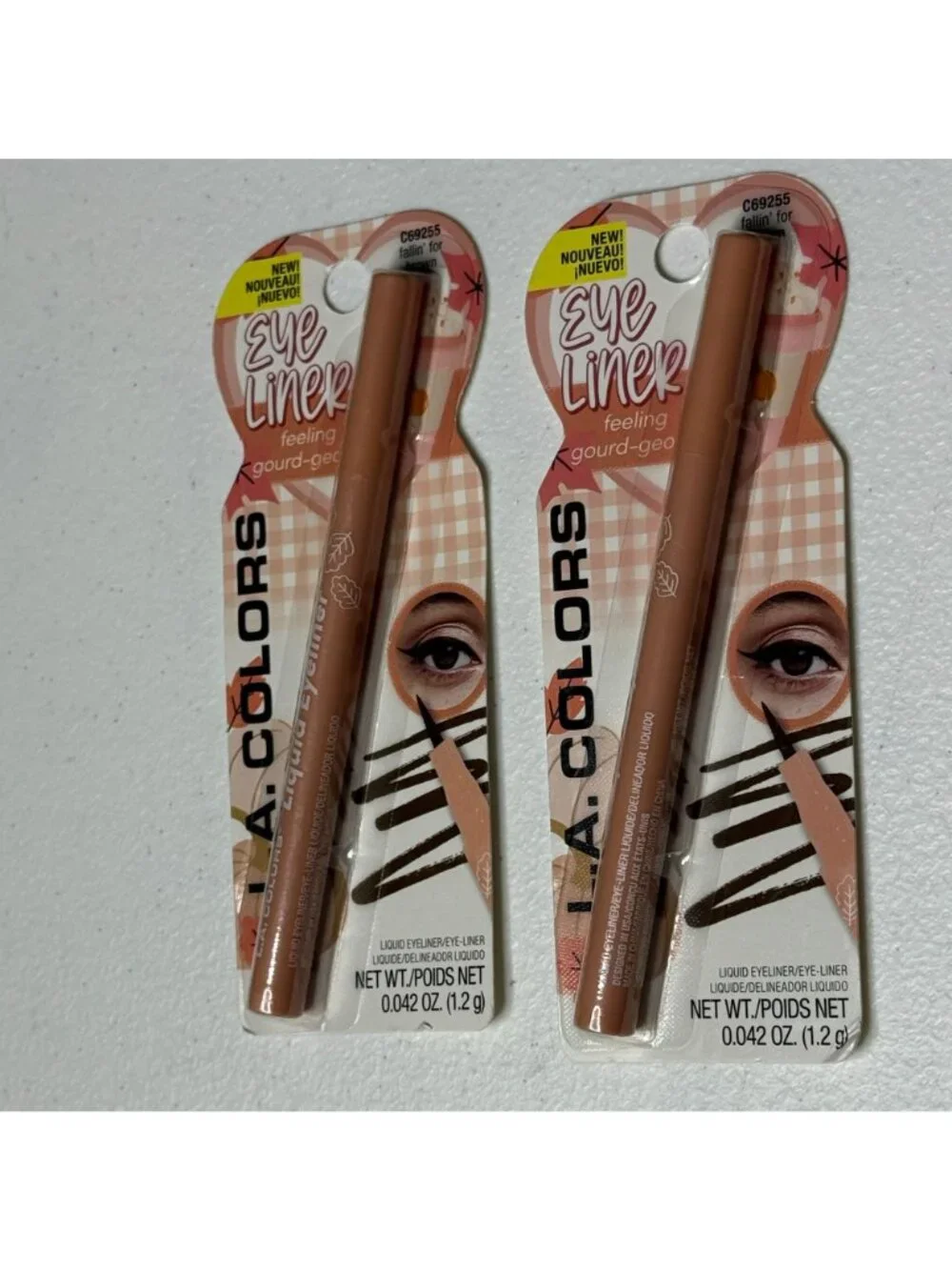 LA Colors Liquid Eyeliner Brown 2 Pack Eye Makeup Long Wear Sealed New
